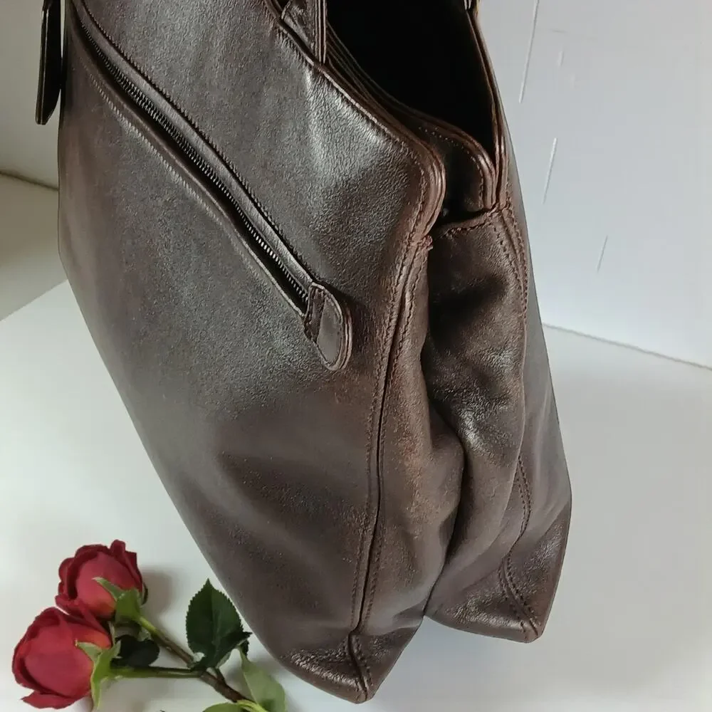 AUTHENTIC CHANEL CC Brown Coco Mark Lambskin Leather Tote Bag MSRP $6,700